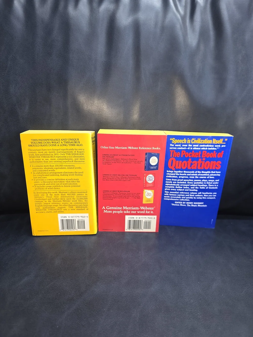 Merriam Webster Reference Book Set - Blue, Red, Yellow
